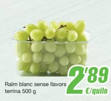 Oferta de Raïm Blanc Sense Llavors Terrina por 2,89€ en SPAR Fragadis