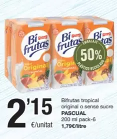 Oferta de Bifrutas -  Tropical Original O Sense Sucre por 2,15€ en SPAR Fragadis