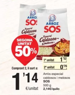 Oferta de Sos - Arroz Especial Caldo por 1,52€ en SPAR Fragadis