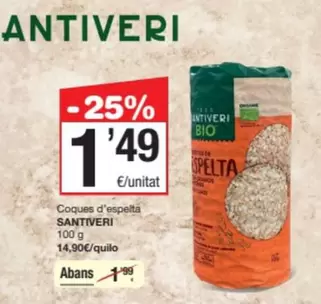 Oferta de Santiveri - Coques D'Espelta por 1,49€ en SPAR Fragadis