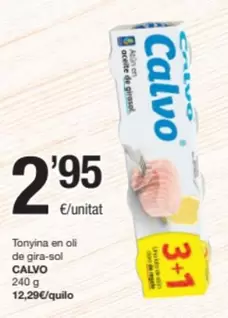 Oferta de Calvo - Tonyina En Oli De Gira-sol por 2,95€ en SPAR Fragadis