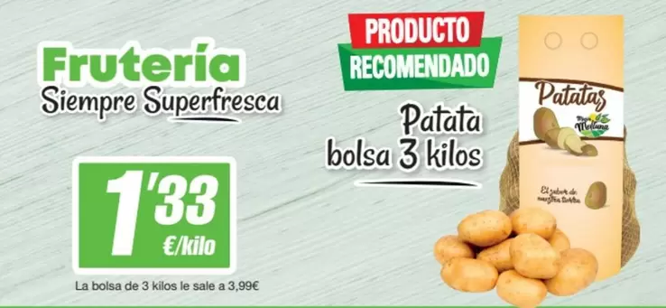 Oferta de Patata Bolsa 3 Kilos por 1,33€ en SPAR Fragadis