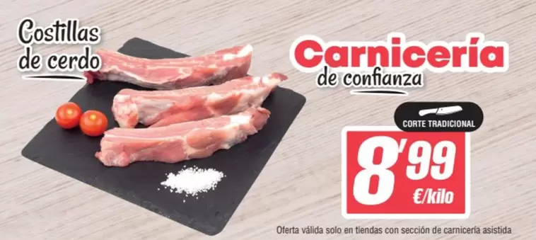 Oferta de Costillas De Cerdo por 8,99€ en SPAR Fragadis