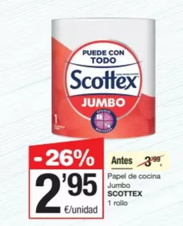 Oferta de Scottex - Papel De Cocina Jumbo por 2,95€ en SPAR Fragadis