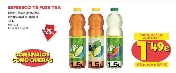 Oferta de Fuze Tea - Refresco Te por 1,49€ en Ahorramas