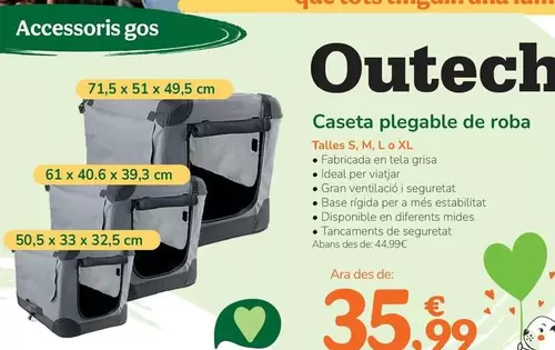 Oferta de Outech - Caseta Plegable De Tela por 35,99€ en Tiendanimal