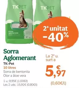 Oferta de Tk-Pet - Arena Aglomerante por 9,95€ en Tiendanimal