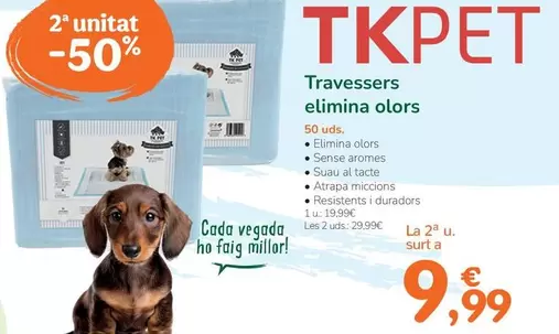 Oferta de Tk-Pet - Empapadores Elimina Colores por 9,99€ en Tiendanimal