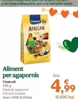 Oferta de Vitakraft - Alimento Para Agapornis por 4,99€ en Tiendanimal