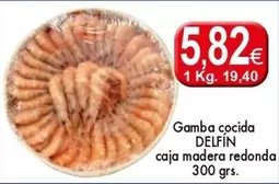 Oferta de Delfín - Gamba Cocida Caja Madera Redonda por 5,82€ en Congelados Copos