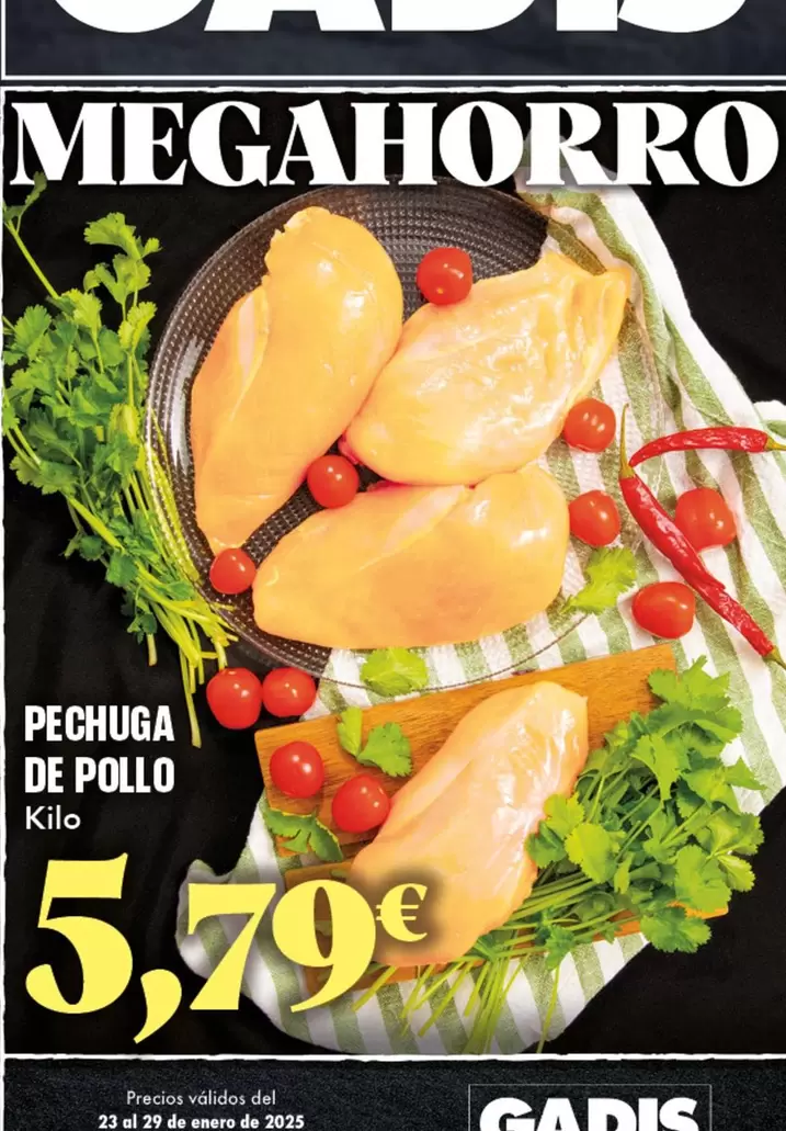 Oferta de Pechuga De Pollo por 5,79€ en Gadis