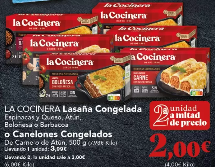 Oferta de La Cocinera - Lasana Congelada por 3,99€ en Gadis