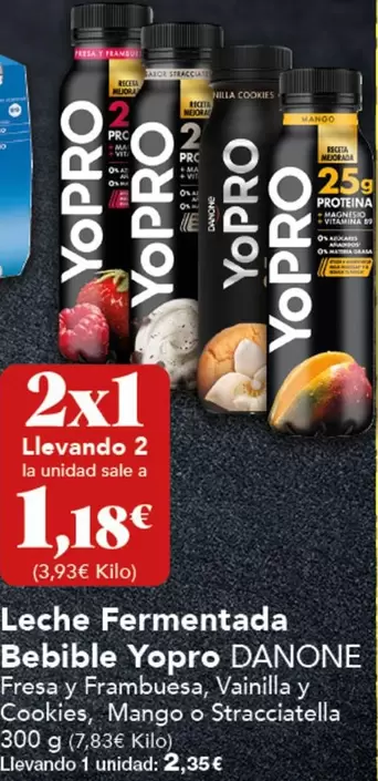 Oferta de Danone - Leche Fermentada Bebible Yopro por 1,18€ en Gadis