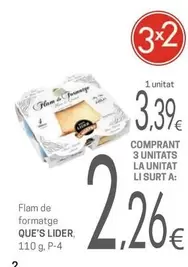 Oferta de Que'S Lider - Flam De Formatge por 3,39€ en Valvi Supermercats