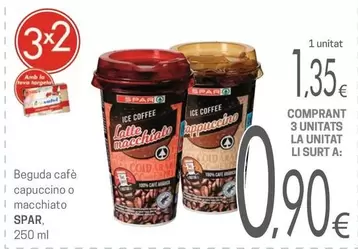 Oferta de Spar - Beguda Cafe Capuccino O Macchiato por 1,35€ en Valvi Supermercats