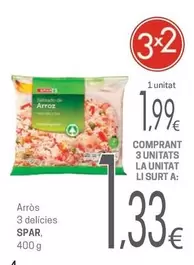 Oferta de Spar - Arros 3 Delícies por 1,99€ en Valvi Supermercats