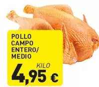 Oferta de Pollo Campo Entero/ Medio por 4,95€ en Hiperber