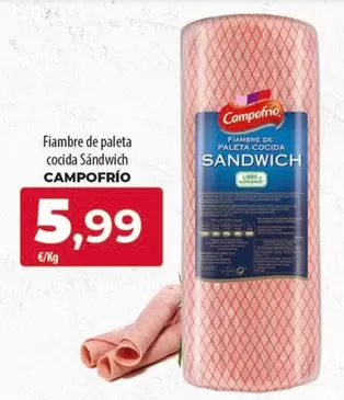 Oferta de Campofrío - Fiambre De Paleta Cocida Sandwich por 5,99€ en SPAR Lanzarote