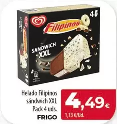 Oferta de Frigo - Helado Filipinos Sandwich Xxl por 4,49€ en SPAR Lanzarote