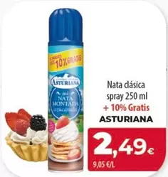 Oferta de Asturiana - Nata Clasica Spray  por 2,49€ en SPAR Lanzarote