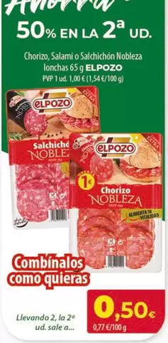 Oferta de Elpozo - Chorizo por 1€ en SPAR Lanzarote