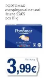 Oferta de Portomar - Escopinyes Al Natural Launa por 3,99€ en Supermercats Jespac