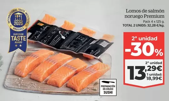 Oferta de Premium - Lomos De Salmon Noruego por 18,99€ en La Sirena