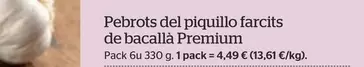 Oferta de Pebrots Del Piquillo Farcits De Bacallà Premium por 4,49€ en La Sirena