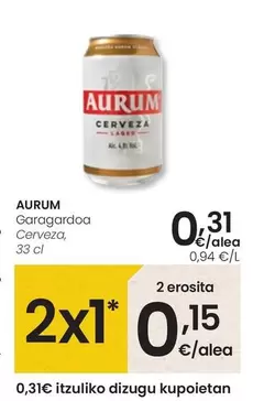 Oferta de Aurum - Cerveza por 0,31€ en Eroski