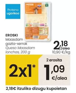 Oferta de Eroski - Queso Maasdam Lonchas por 2,18€ en Eroski