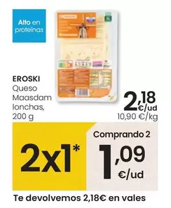 Oferta de Eroski - Queso Maasdam Lonchas por 2,18€ en Eroski