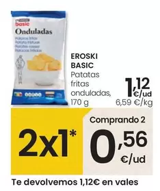 Oferta de Eroski Basic - Patatas Fritas Onduladas por 1,12€ en Eroski