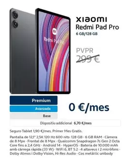 Oferta de Xiaomi - Redmi Pad Pro por 299€ en Movistar