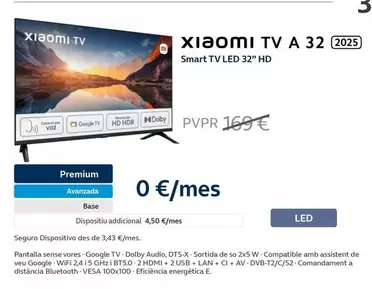 Oferta de Xiaomi - Smart Tv Led 32" HD por 169€ en Movistar