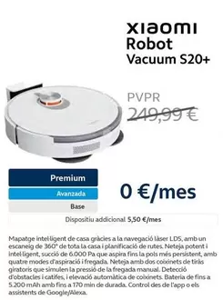 Oferta de Xiaomi - Robot Vacuum S20+ por 520€ en Movistar