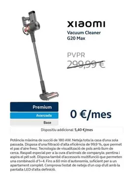 Oferta de Xiaomi - Vacuum Cleaner G20 Max por 299,99€ en Movistar