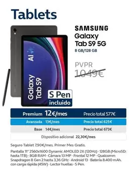 Oferta de Samsung - Galaxy Tab S9 5G en Movistar