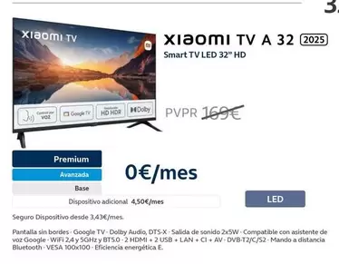 Oferta de Xiaomi - Tv A 32 por 169€ en Movistar