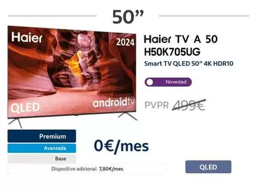 Oferta de Haier - Tv A 50 H50K705UG por 239€ en Movistar