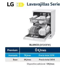 Oferta de LG - Lavavajillas Serie 240  en Movistar