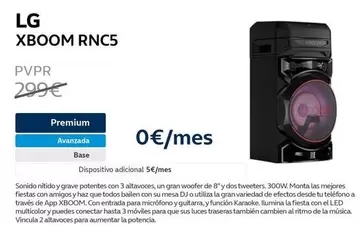 Oferta de LG - Xboom Rnc5 por 299€ en Movistar