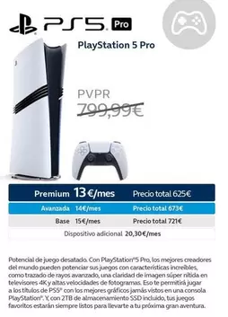 Oferta de PlayStation - Playstation 5 Pro por 721€ en Movistar