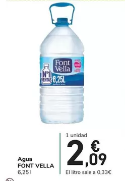 Oferta de Font Vella - Agua por 2,09€ en Carrefour Express