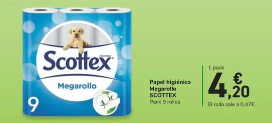 Oferta de Scottex - Papel Higiénico Megarollo por 4,2€ en Carrefour Express