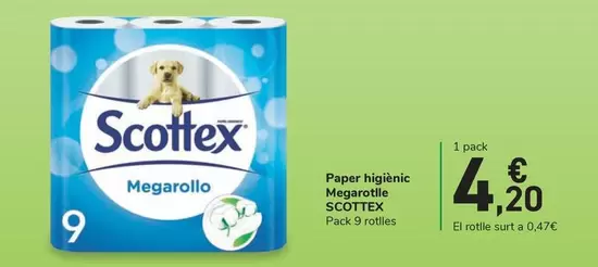 Oferta de Scottex - Paper Higienic Megarolle por 4,2€ en Carrefour Express