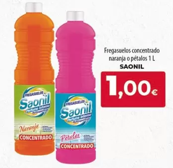 Oferta de Saonil - Fregasuelos Concentrado Naranja O Pétalos por 1€ en Spar Tenerife