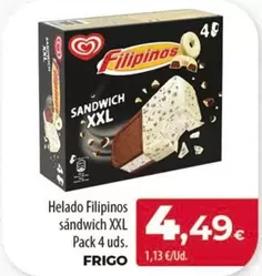 Oferta de Frigo - Helado Filipinos Sandwich Xxl por 4,49€ en Spar Tenerife