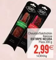 Oferta de Estirpe Negra - Chourizo/salchichon Ibericos por 2,99€ en Plenus Supermercados