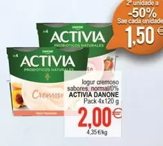 Oferta de Danone - Activia Iogur Cremoso Sabores, Normal/0%  por 2€ en Plenus Supermercados