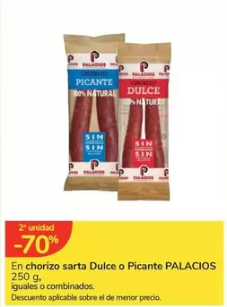 Oferta de Palacios - Chorizo Sarta Dulce O Picante en Carrefour Express